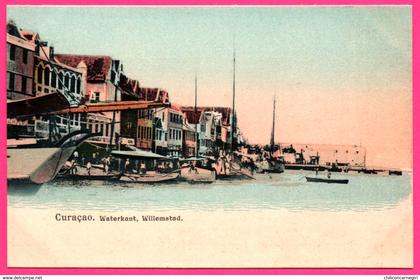 Curaçao - Waterkant - Willemstad - Voilier - Bateau - Animée - Colorisée