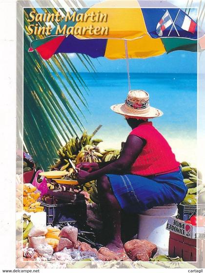 CPM GF-19977-Netherlands Antilles Sint Marteen- West Indies   Market - Envoi gratuit