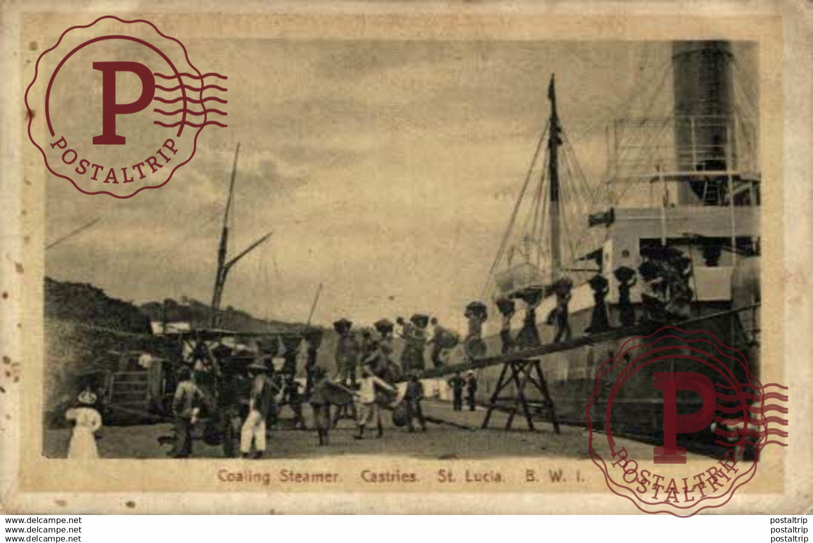 ANTILLAS - SANTA LUCIA. COALING STEAMER CASTRIES, ST LUCIA