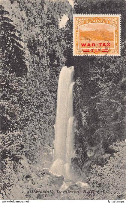 Dominica Waterfall vintage postcard