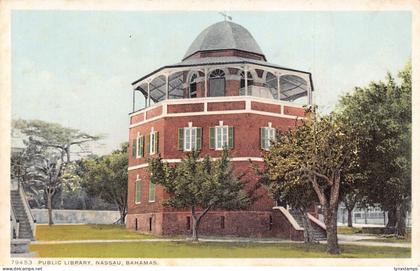 Bahamas Nassau Public Library vintage postcard