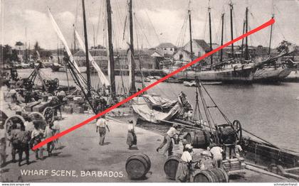 AK Barbados Barbuda Wharf Scene Bridgetown Antilles West Indies Stamp Timbre Briefmarke Commonwealth British Colony UK
