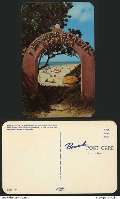 BERMUDA Old Colour Postcard BERMUDA BEACH Entrance Gate