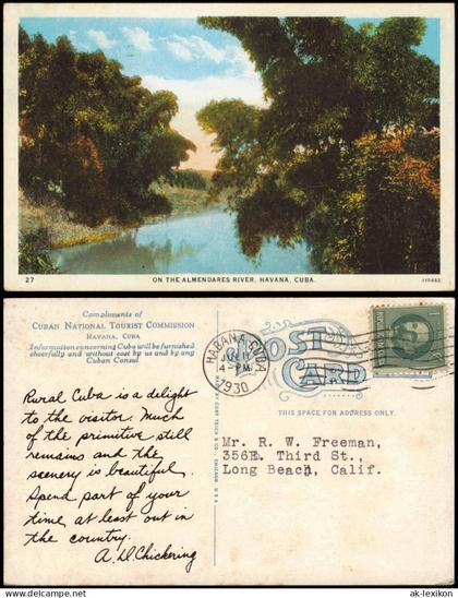 Postcard Havanna La Habana On the Almedares River 1930  Cuba Kuba