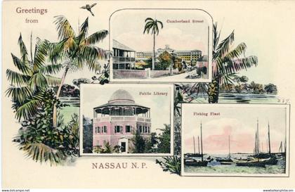 Bahamas Nassau Multi View early postcard
