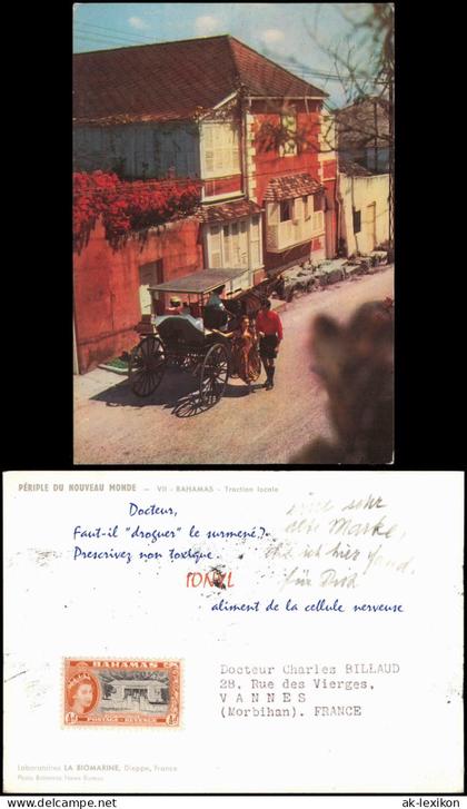 Bahamas Ortsansicht mit Pferde-Kutsche Fuhrwerk Traction Locale 1970