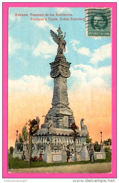 Habana - Panteon de los Bomberos - Firemen's Tomb Colon Cemetery - Édition JORDI - Colorisée