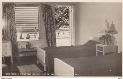 Grand Cayman BWI, Pageant Beach Hotel Bedroom Interior View, c1940s/50s Vintage Real Photo Postcard