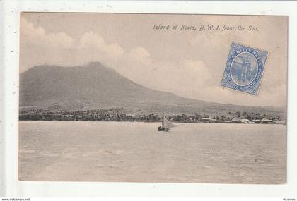 CP ANTILLES Island of NEVIS B.W.I.from the sea