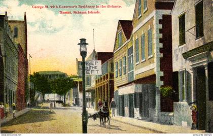 Bahamas, Nassau, George Street with Governors Residence, um 1910/20