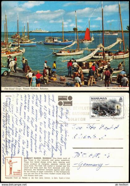 Nassau Bahamas Out-Island-Shops, Harbour (Market Range) Schiffe 1975