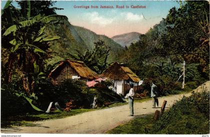 PC JAMAICA GREETINGS FROM JAMAICA. ROAD TO CASTLETON (a79467)