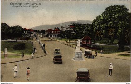 PC JAMAICA GREETINGS FROM JAMAICA SEYMOUR PLACE KINGSTON (a79422)