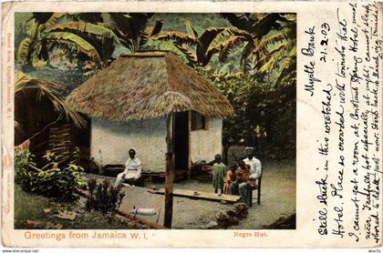 PC JAMAICA NEGRO HUT, JAMAICA W. I. (a79444)