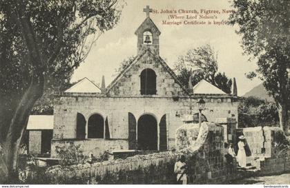 Leeward Islands, NEVIS W.I., St. John Church "Figtree" (1899) Postcard