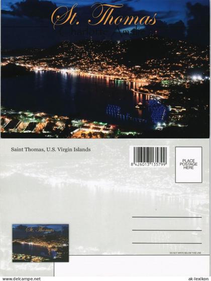 Postcard Charlotte Amalie-St. Thomas Sankt Thomas Stadt bei Nacht 2008