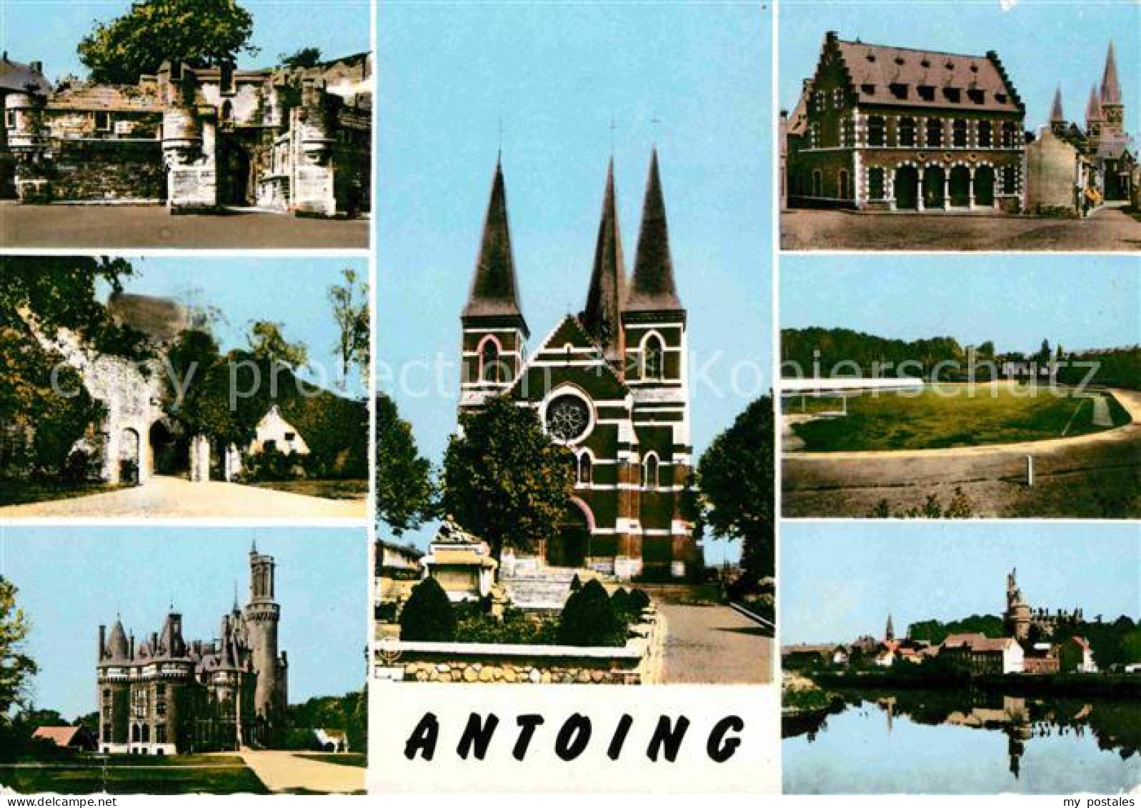 Antoing Rathaus Kirche Schloss Sportplatz