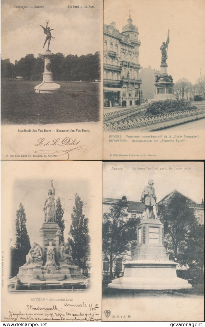 ANTWERPEN    4 KAARTEN MET MONUMENTEN