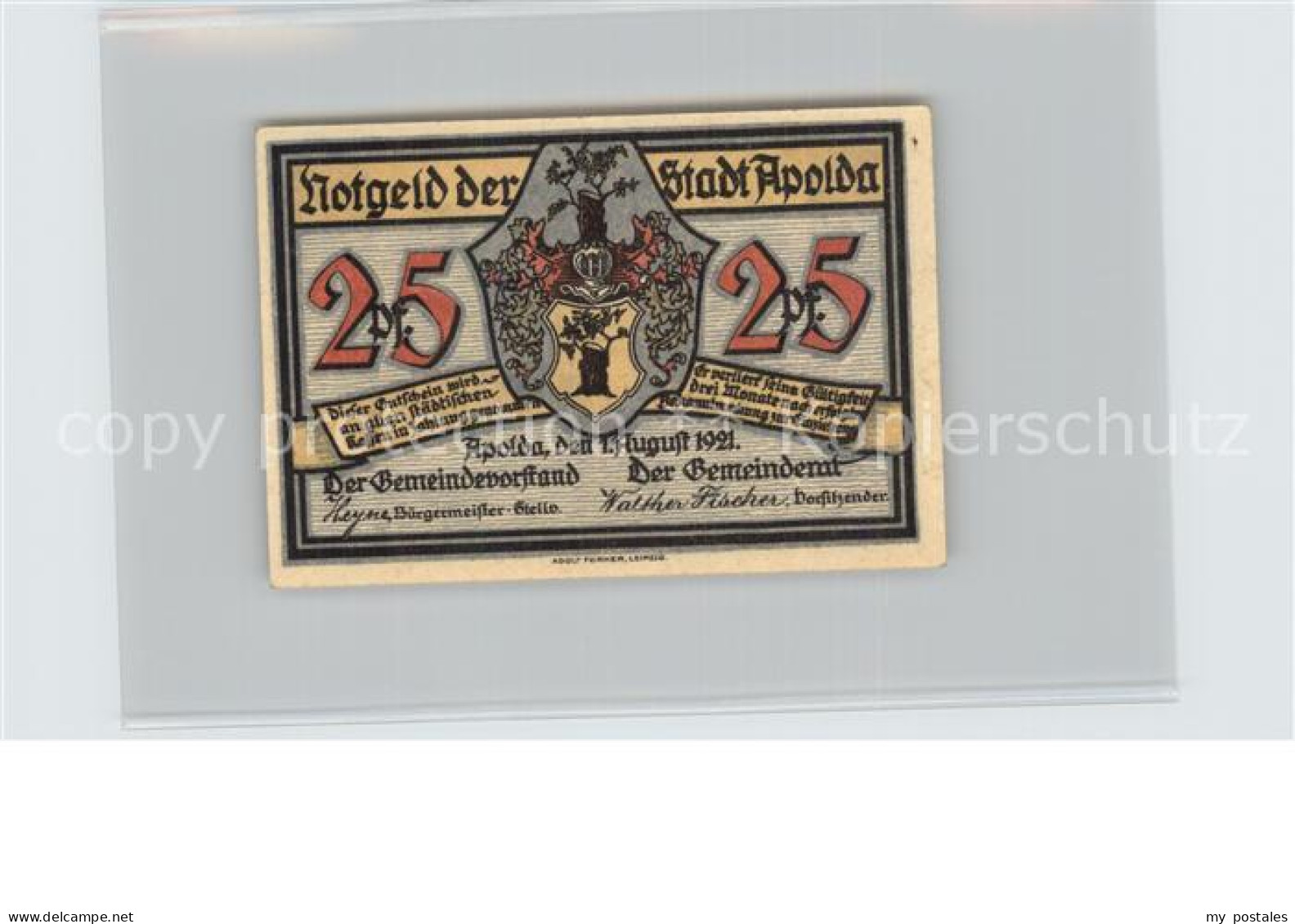 Apolda Schattenbild 25 Pfennig