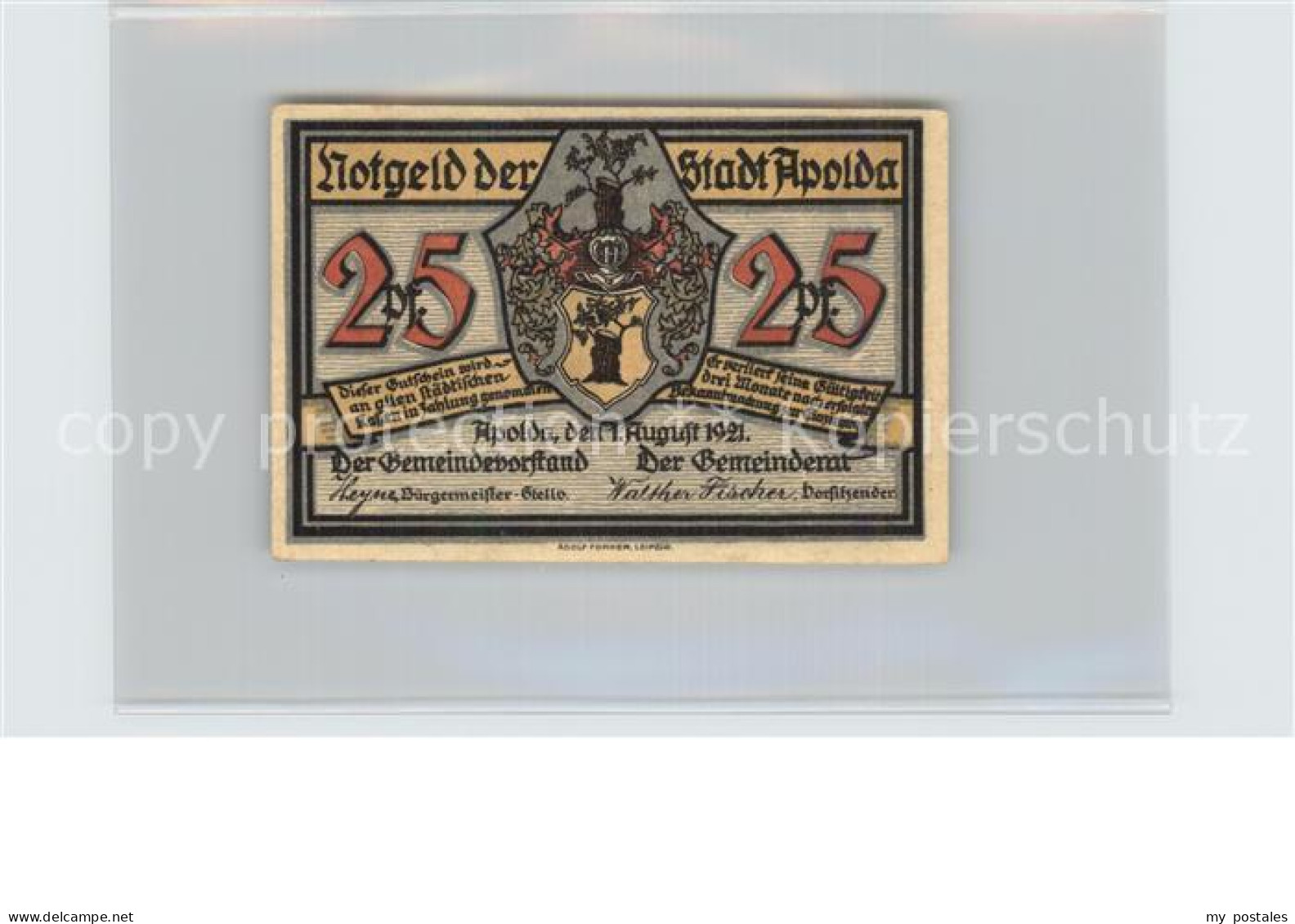 Apolda Schattenbild 25 Pfennig