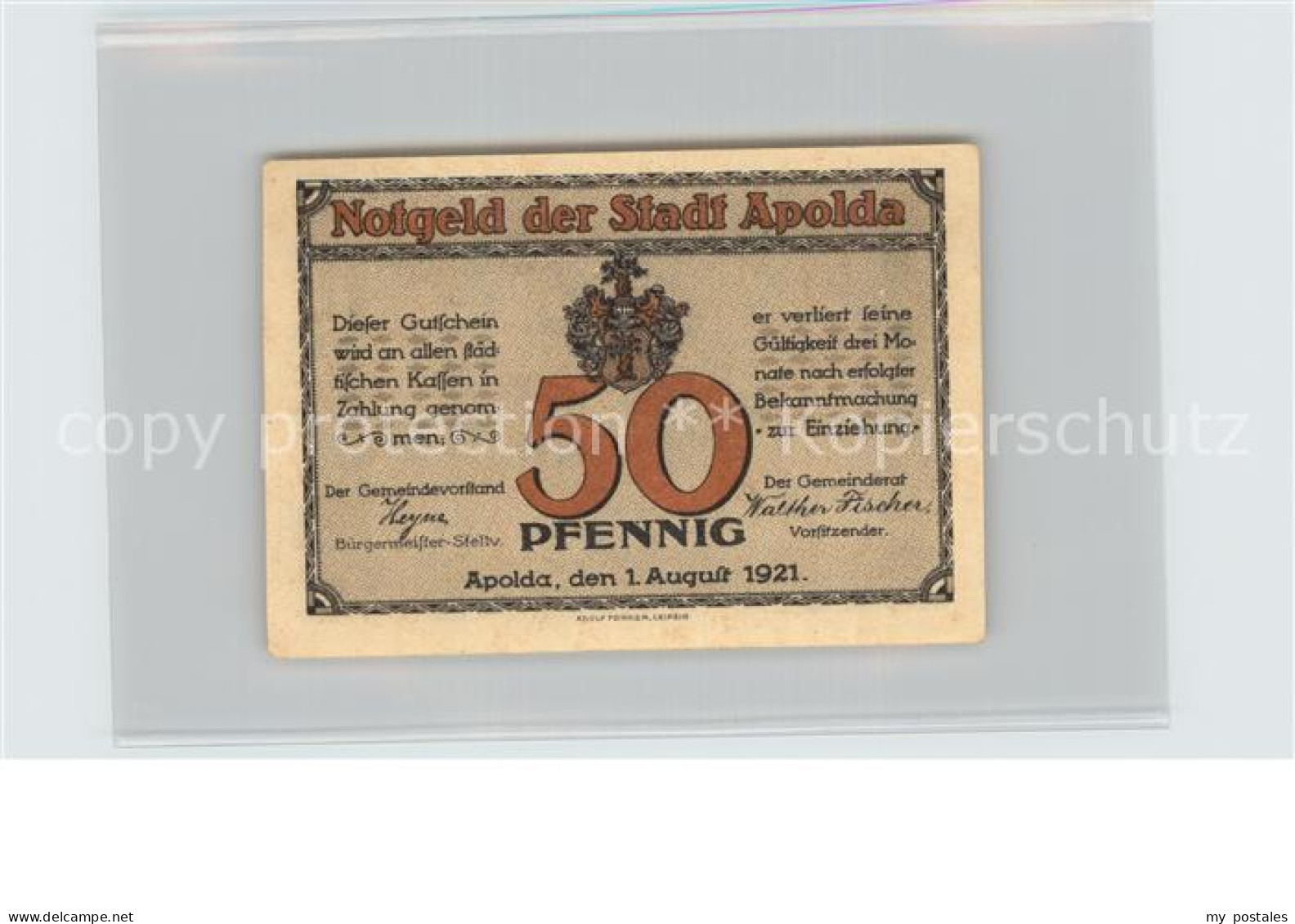 Apolda Wollartikel 50 Pfennig