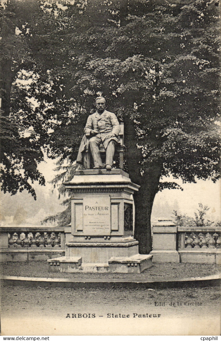 Arbois - Statue Pasteur - CPA (avec timbre Pasteur)
