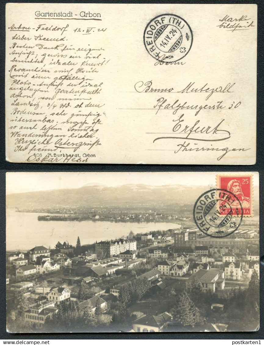 ARBON #608 Mi.#168 Freidorf Roggwil - Erfurt 1924 Kat.10,00€