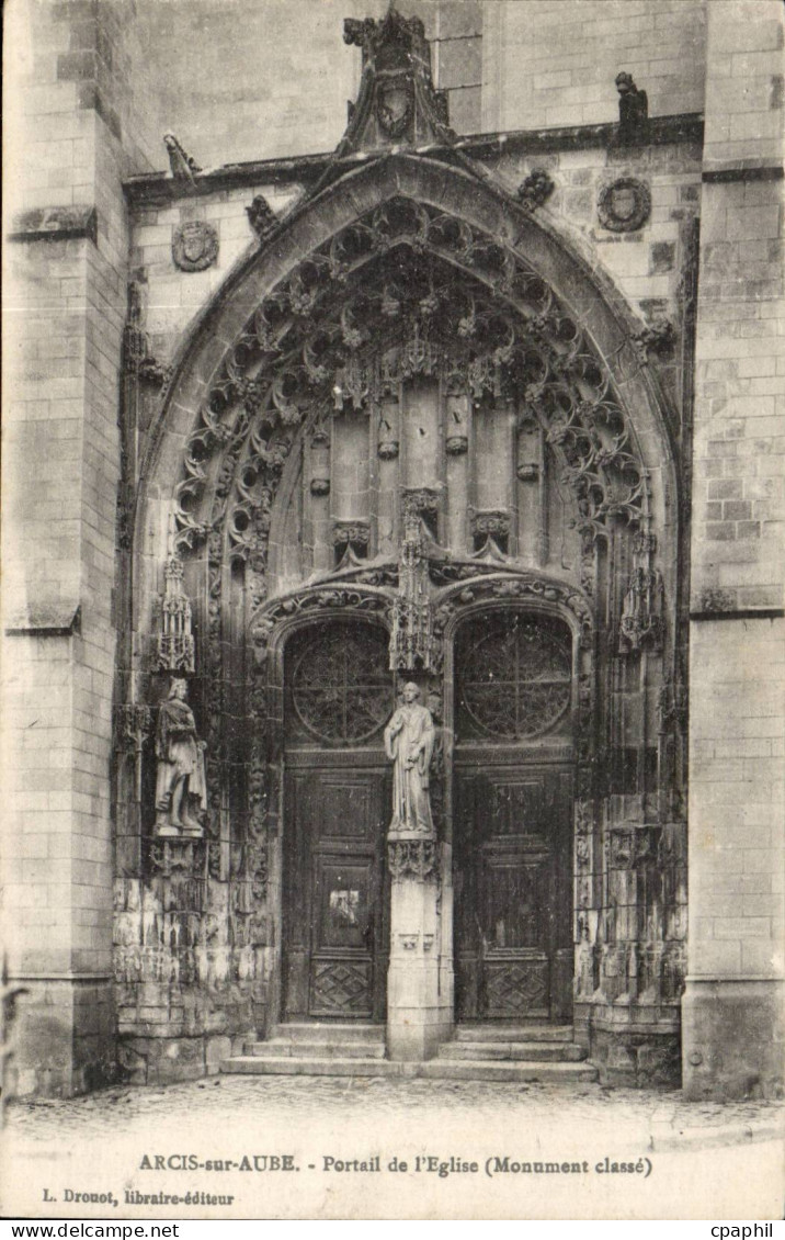 Arcis sur Aube - Portail de l'Eglise - CPA