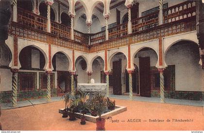 A740 Algeria Algiers Interior Interieur de l'Archeveche vintage postcard
