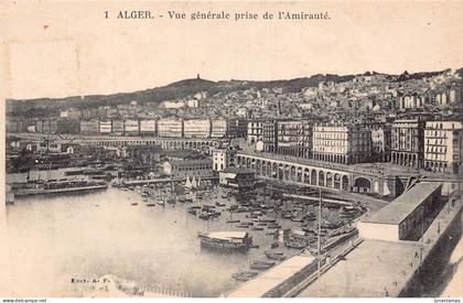 A974 Algeria Algiers Vue Generale prise de l'Amiraute Boats vintage postcard