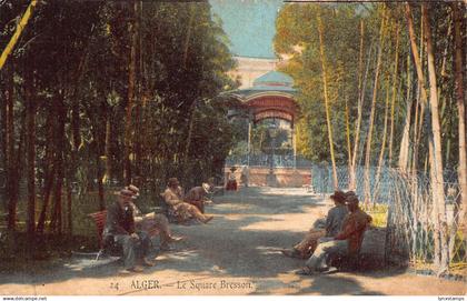 Algeria Alger Algiers Le Square Bresson Benches vintage postcard