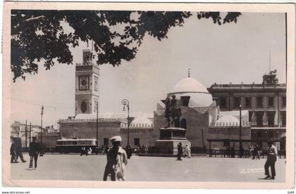 Algérie - Alger - Place du Gouvernement - Carte postale photo pour Lyon (France) - Daguin - 3 juin 1953