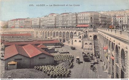 B206 Algeria Algiers Boulevard et les Quais vintage postcard