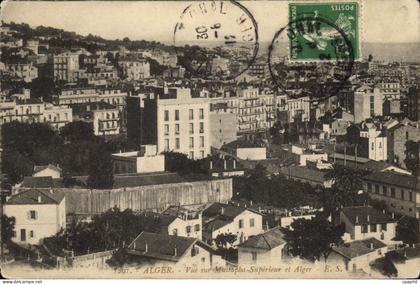 CPA ALGER vue sur Mustapha-Supérieur et Alger