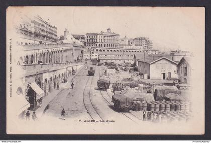 Vintage postcard Algeria Algiers Docks Sea Port Waterfront Commerce History 1904