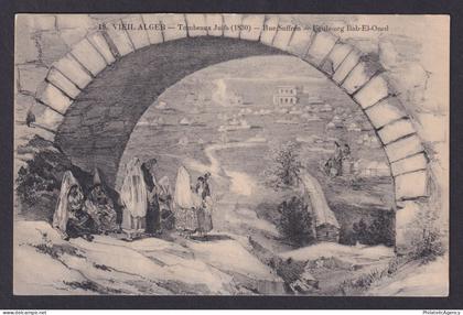 Vintage postcard Algeria Algiers Jewish tombs Bab El Oued Vieil Alger