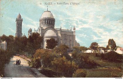 Algeria Algiers Notre Dame d'Afrique Church vintage postcard