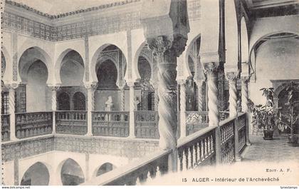 B205 Algeria Algiers Interieur de l'Archeveche vintage postcard