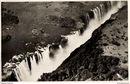 CPA Victoria Falls Zimbabwe Simbabwe, The Main Falls and Rainbow, Fliegeraufnahme, Wasserfall