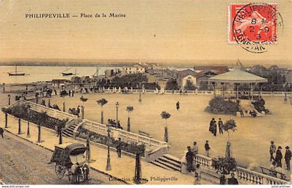 Algérie - SKIKDA Philippeville - Place de la Marine - Ed. Ferrer Couleur Toilée