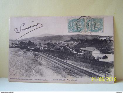 SOUK-AHRAS (ALGERIE) LES TRAINS. VUE GENERALE.