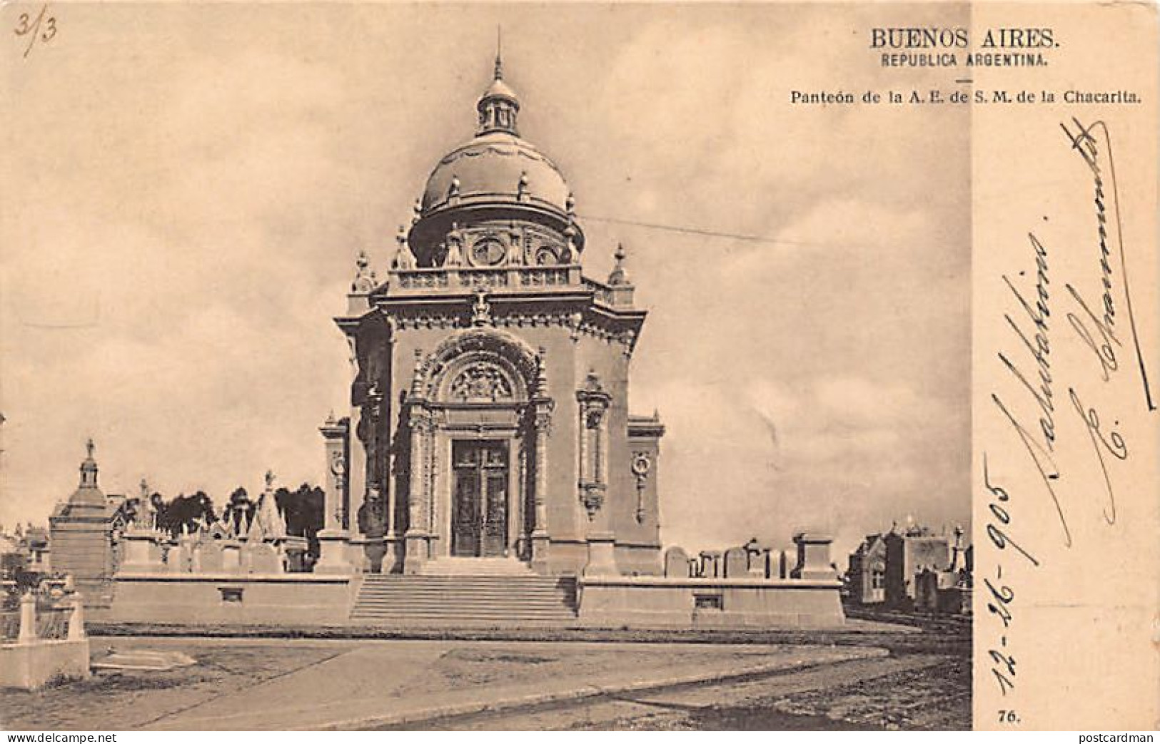 Argentina - BUENOS AIRES - Panteon de la A. E. de S. M. de la Chacarita - Ed. desconocido 76