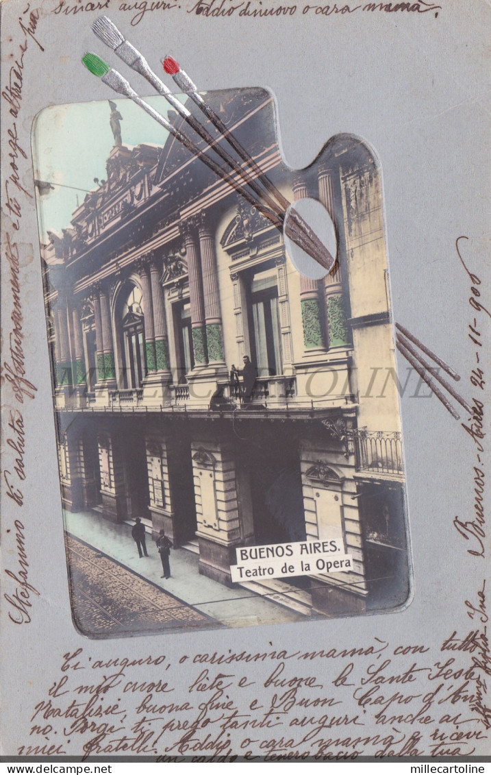 ARGENTINA - Buenos Aires, Teatro de la Opera, Embossed Postcard Palette