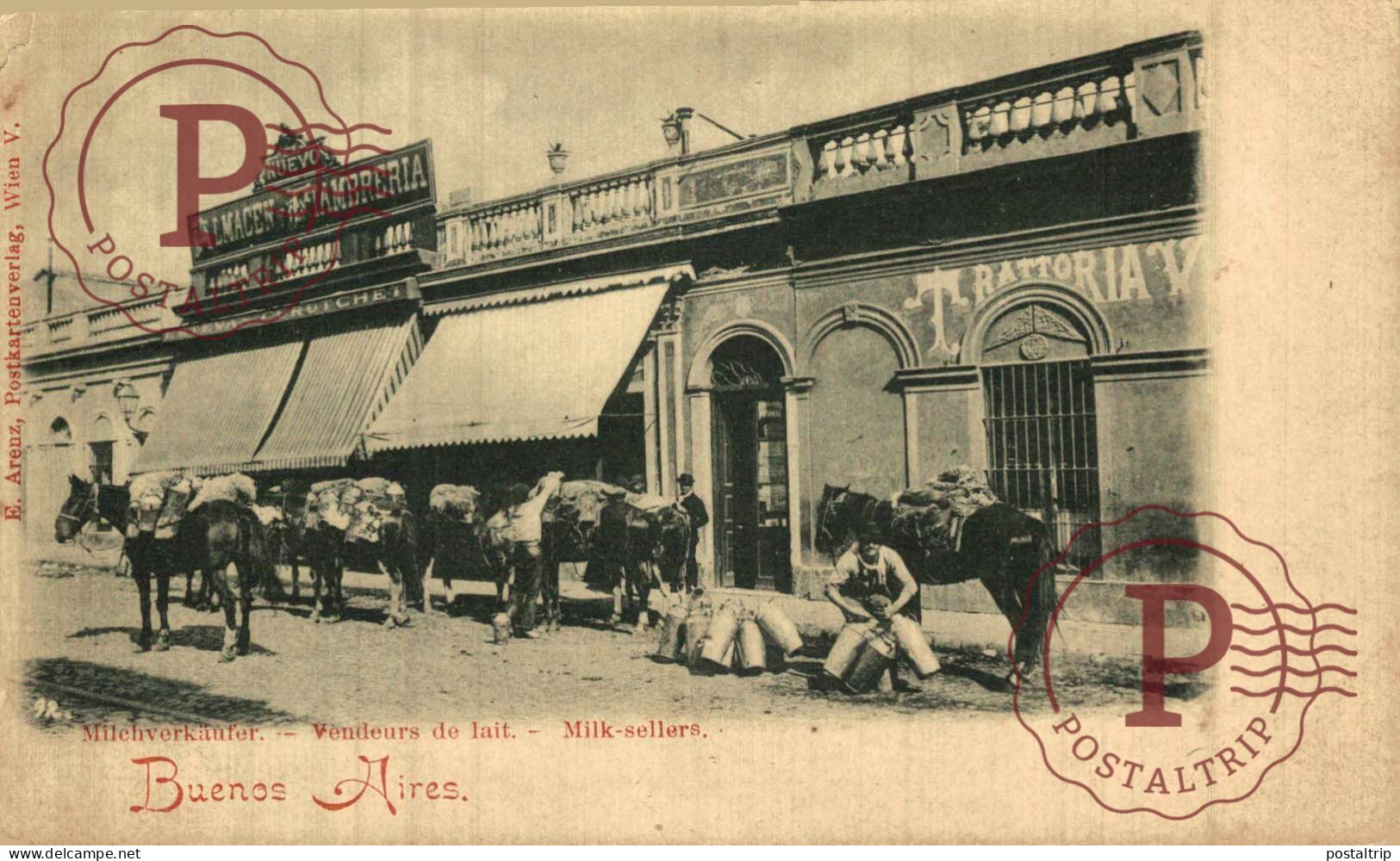 ARGENTINA. Milchverkaufer, Vendeurs de lait, Milk-sellers. E. Arenz. PROFESIONES PROFFESIONS.