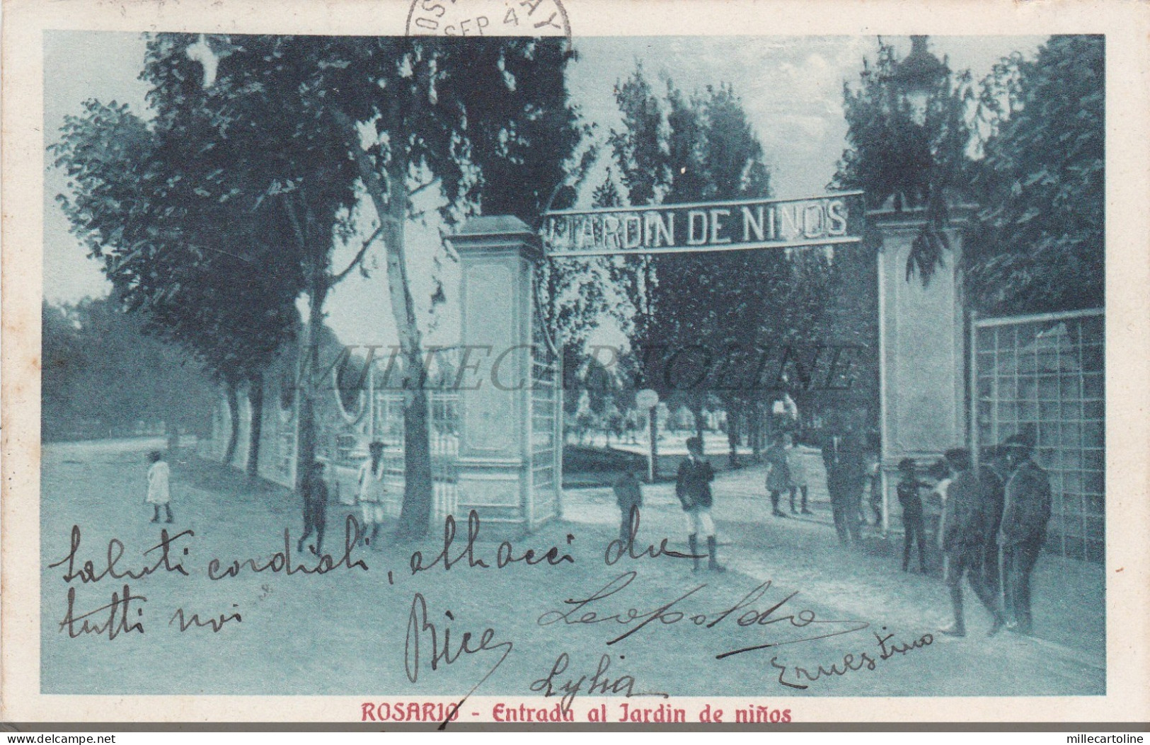 ARGENTINA - Rosario, Entrada al Jardin de Ninos, Postcard 1924