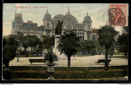 AK Buenos Aires, Teatro Coliseo, Bildseitenfrankatur