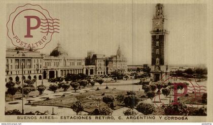 ARGENTINA. Buenos Aires. Estaciones Retiro, C. Argentino y Córdoba. República Argentina. Postal Fotográfica