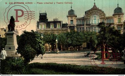 ARGENTINA. BUENOS AIRES. PLAZA LIBERTAD Y TEATRO COLISEO.