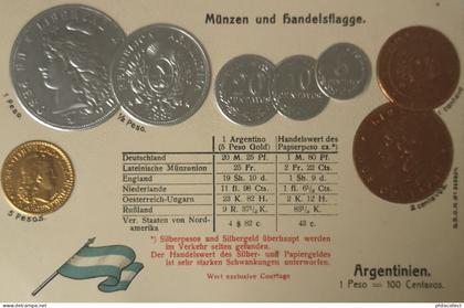 Argentiniën - Argentina // Münzkarte Prägedruck - Coin Card Embossed  19??