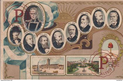 Centenario de la República Argentina 1810–1910 Presidentes desde Saavedra a Quintana. Plaza de Mayo. Patriotica. Relieve